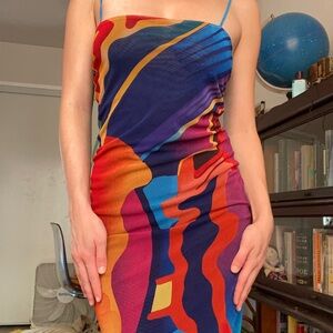 EXPIRED GIRL X HEEYAJENNY 2 WAY MESH MIDI DRESS